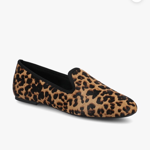 Birdies Womens The Starling Flat in Haircalf Leopard Print Sz 8 Comfy Preppy - Picture 1 of 11